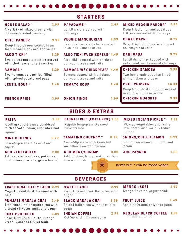 Pal's Indian Cuisine - Kentwood, MI menu_pic