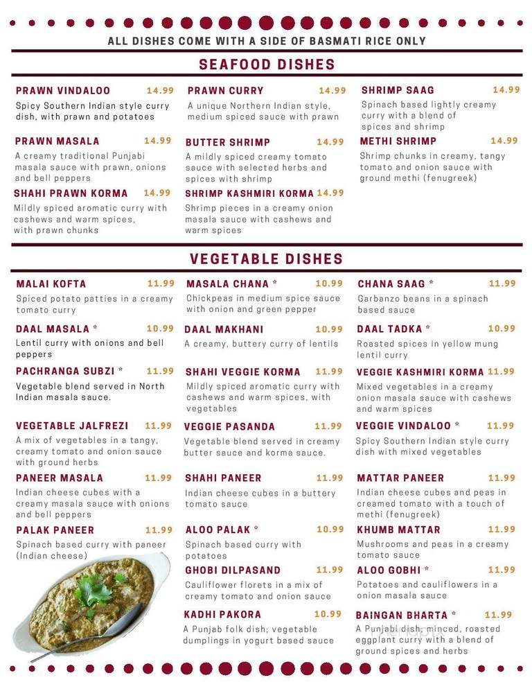 Pal's Indian Cuisine - Kentwood, MI menu_pic