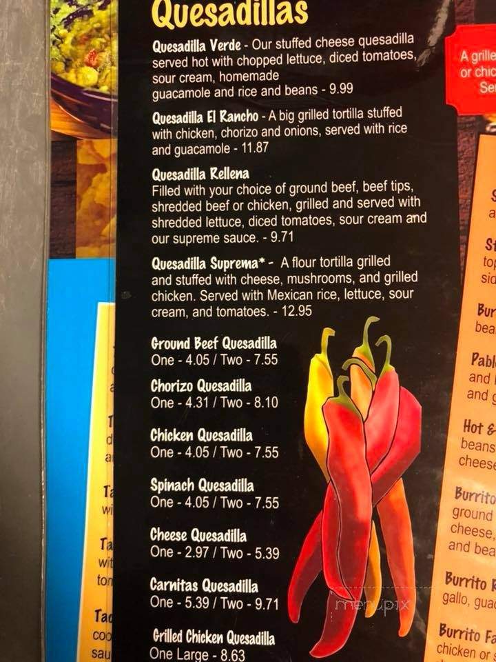 El Ranchero - Petoskey, MI menu_pic