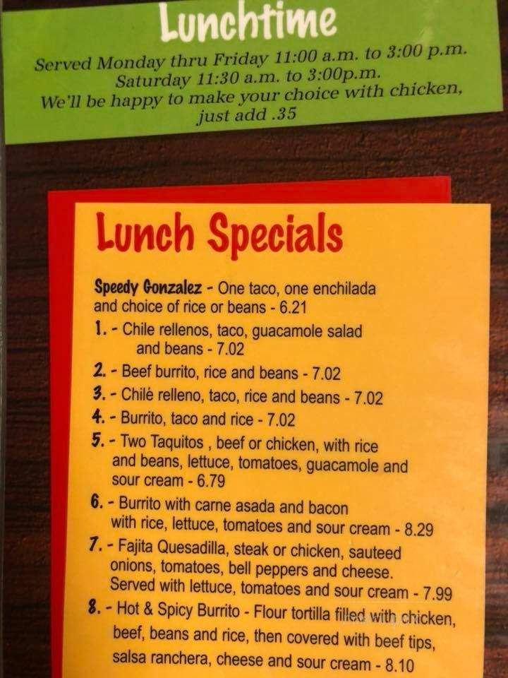 El Ranchero - Petoskey, MI menu_pic