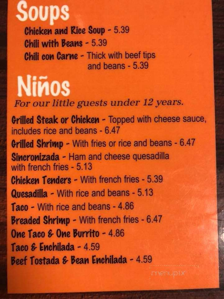 El Ranchero - Petoskey, MI menu_pic