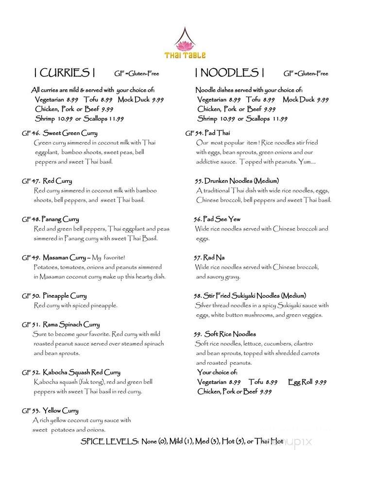 Thai Table - Plymouth, MN menu_pic