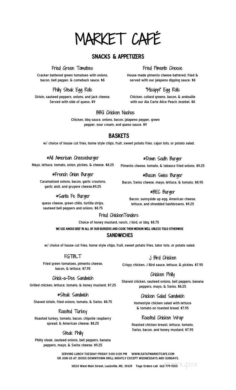 Market cafe - Louisville, MS menu_pic