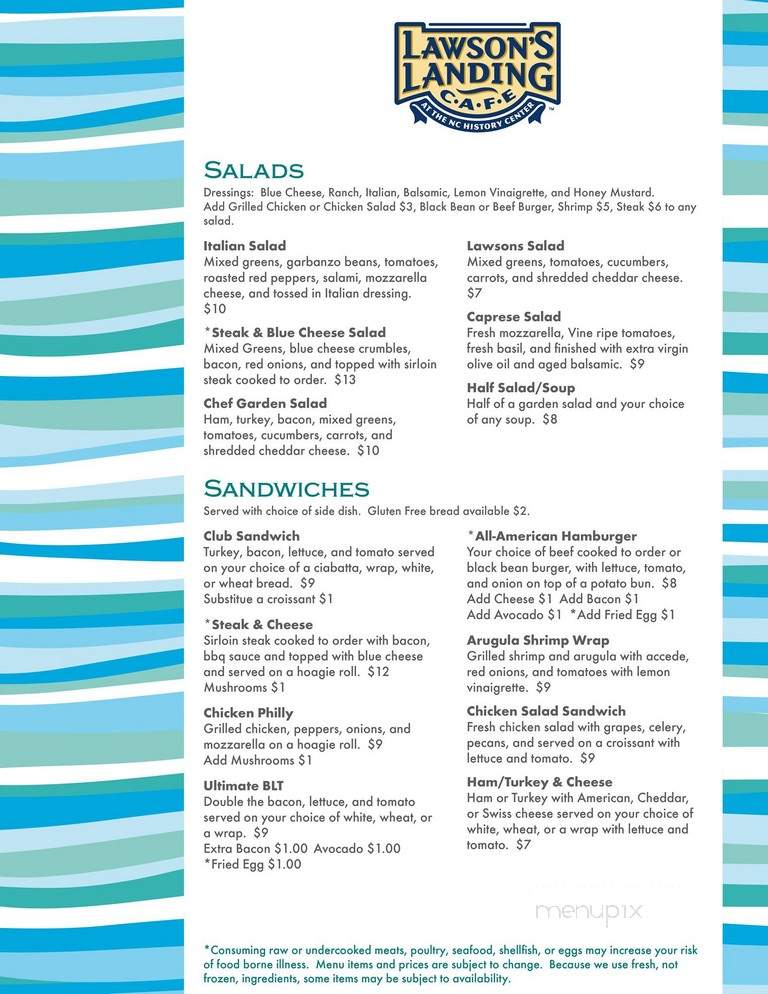Lawson's Landing Riverwalk Cafe - New Bern, NC menu_pic