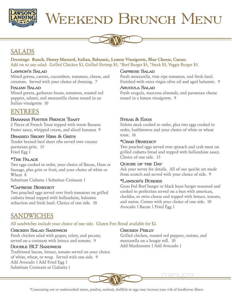 Lawson's Landing Riverwalk Cafe - New Bern, NC menu_pic