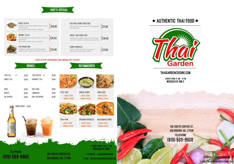 Thai Garden Cuisine - Goldsboro, NC menu_pic