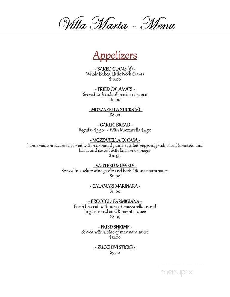 Villa Maria - East Rockaway, NY menu_pic