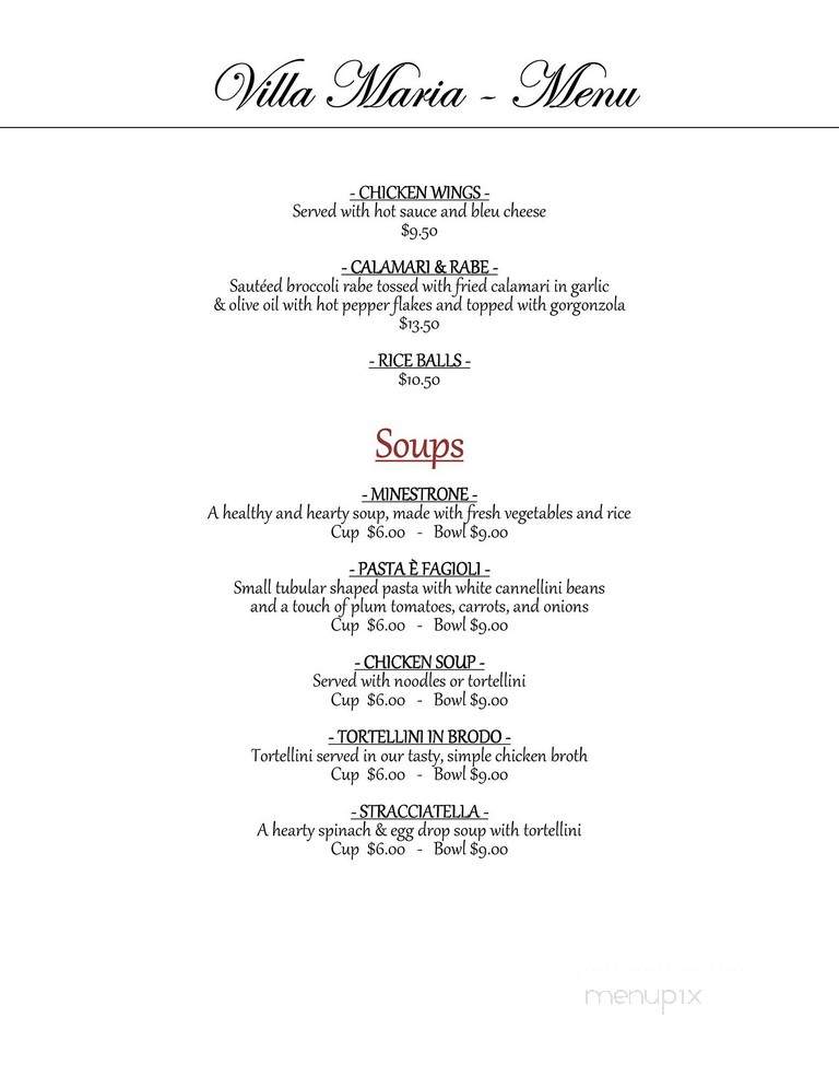 Villa Maria - East Rockaway, NY menu_pic