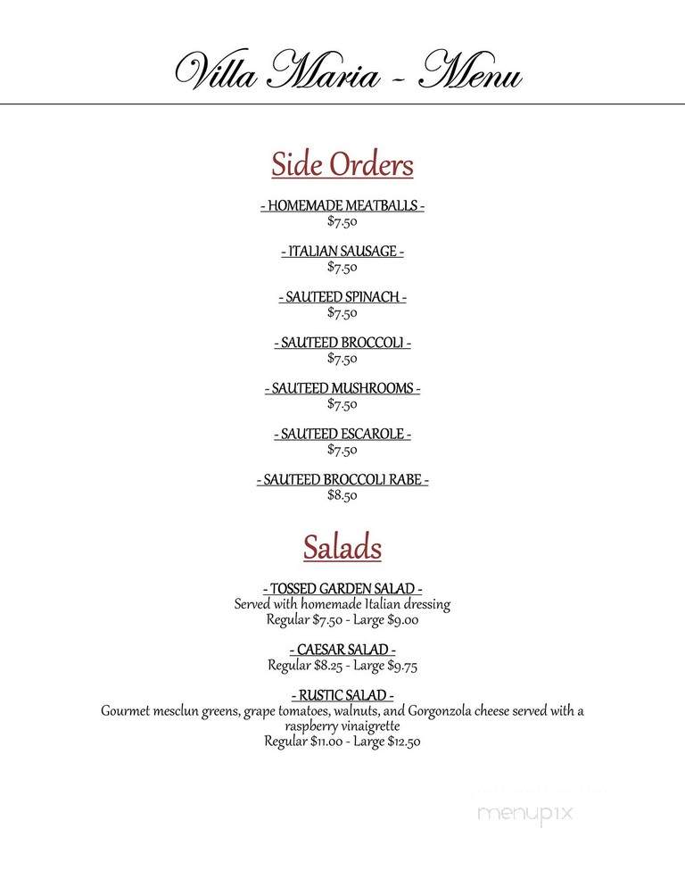 Villa Maria - East Rockaway, NY menu_pic