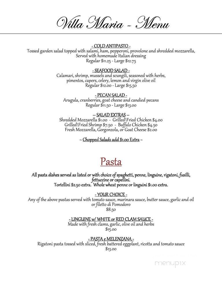 Villa Maria - East Rockaway, NY menu_pic