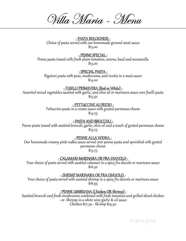 Villa Maria - East Rockaway, NY menu_pic