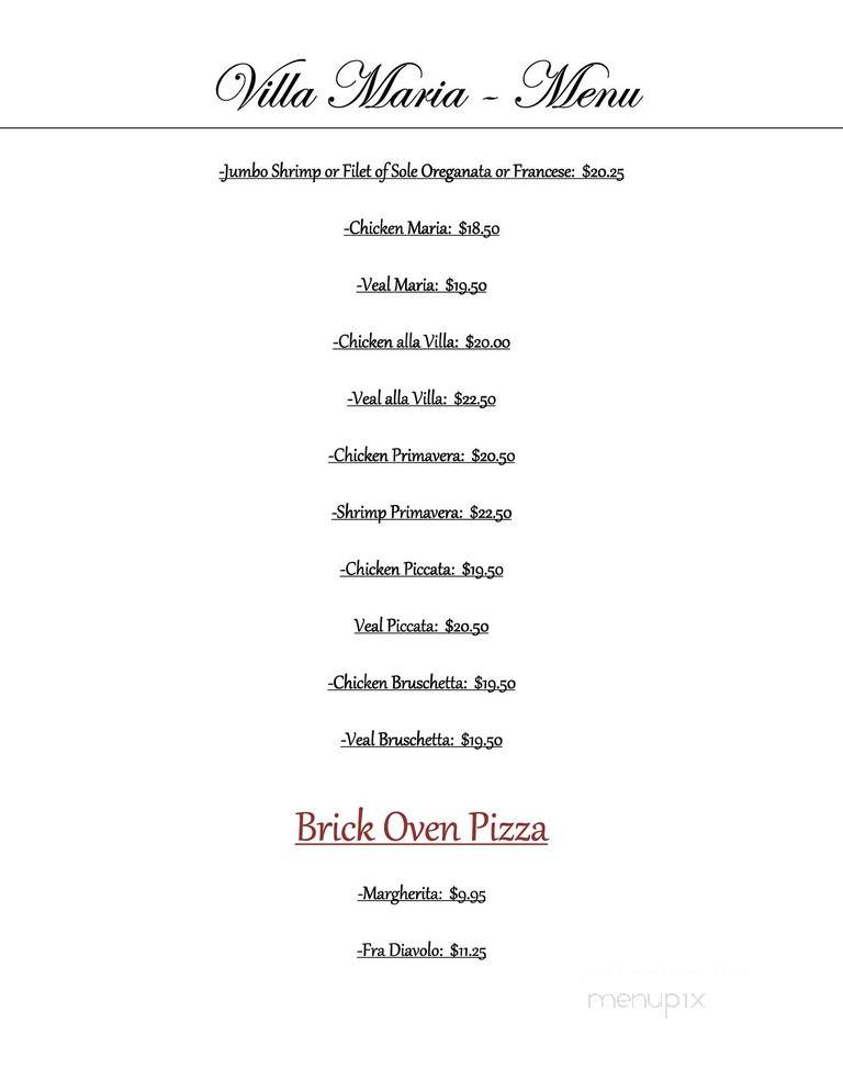 Villa Maria - East Rockaway, NY menu_pic