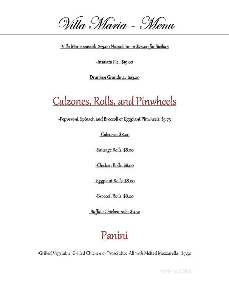 Villa Maria - East Rockaway, NY menu_pic