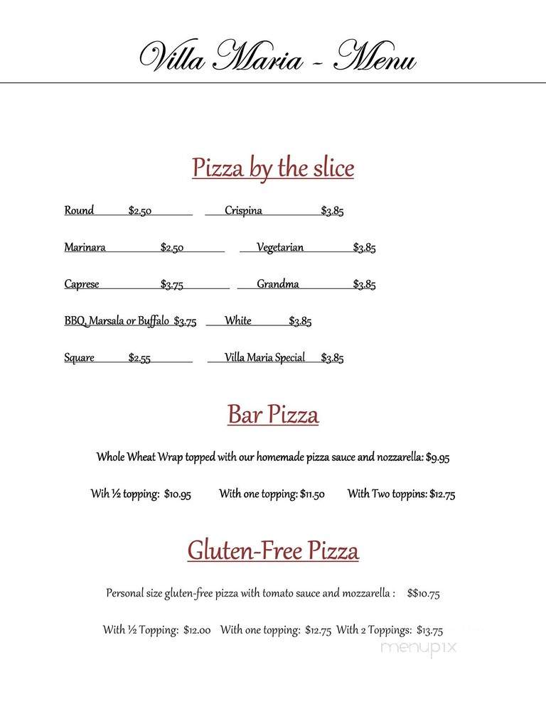 Villa Maria - East Rockaway, NY menu_pic