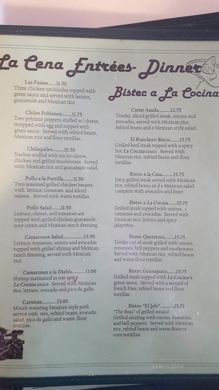 Menu of La Cocina in Chittenango, NY 13037