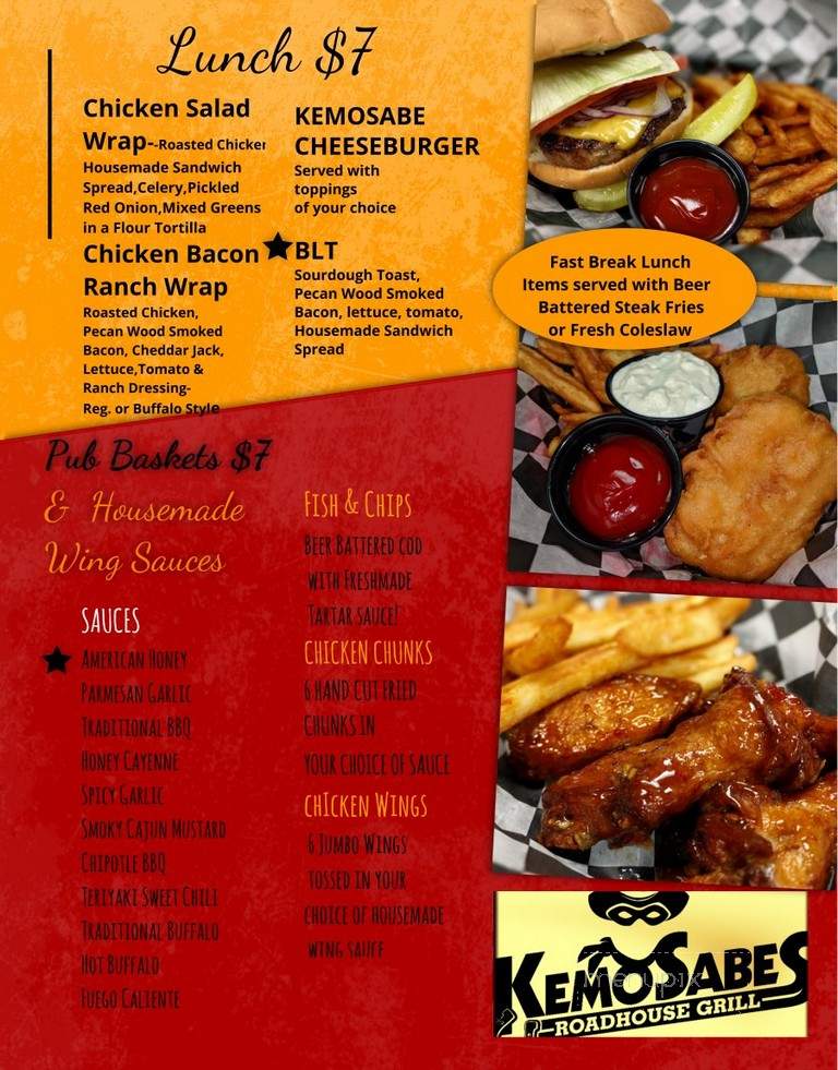KemoSabes Roadhouse Grill - Fostoria, OH menu_pic