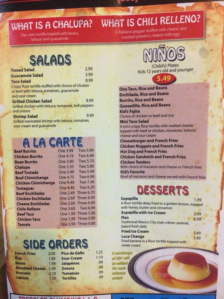 El Mariachis - Bryan, OH menu_pic