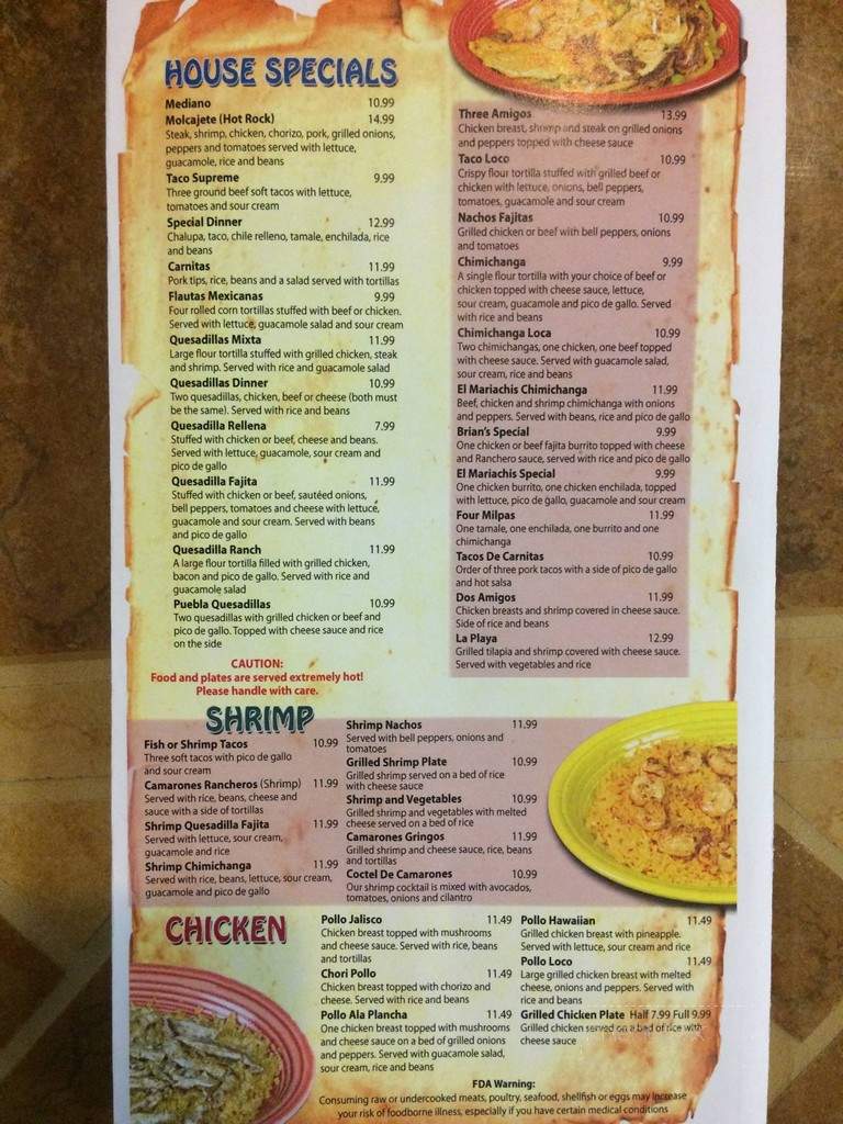 El Mariachis - Bryan, OH menu_pic