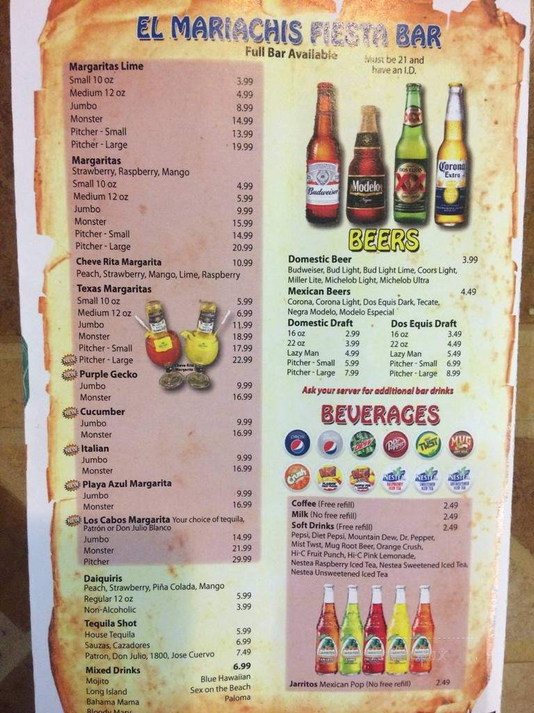 El Mariachis - Bryan, OH menu_pic