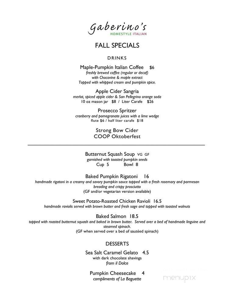 Gaberino's Homestyle Italian - Norman, OK menu_pic