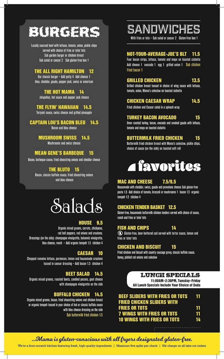 Hot Mama's Wings - Eugene, OR menu_pic
