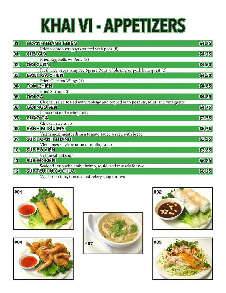 Pho Quynh - Sioux Falls, SD menu_pic