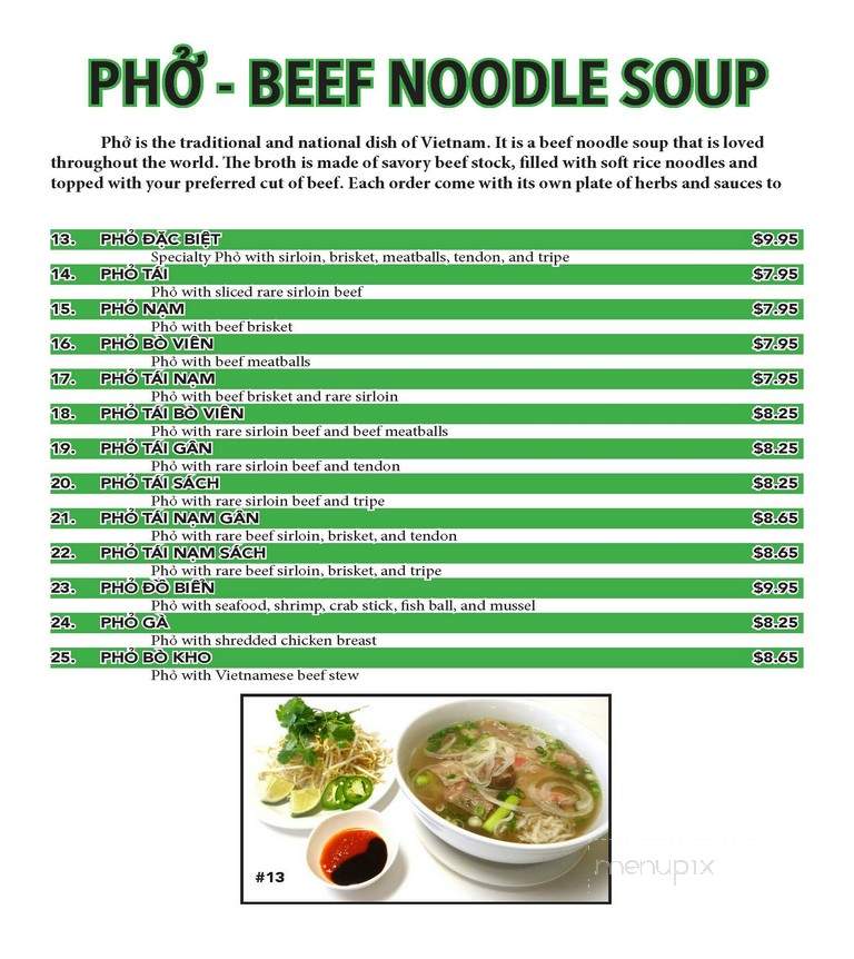 Pho Quynh - Sioux Falls, SD menu_pic