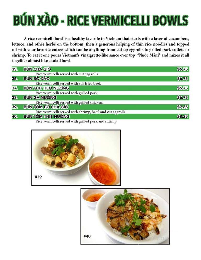 Pho Quynh - Sioux Falls, SD menu_pic