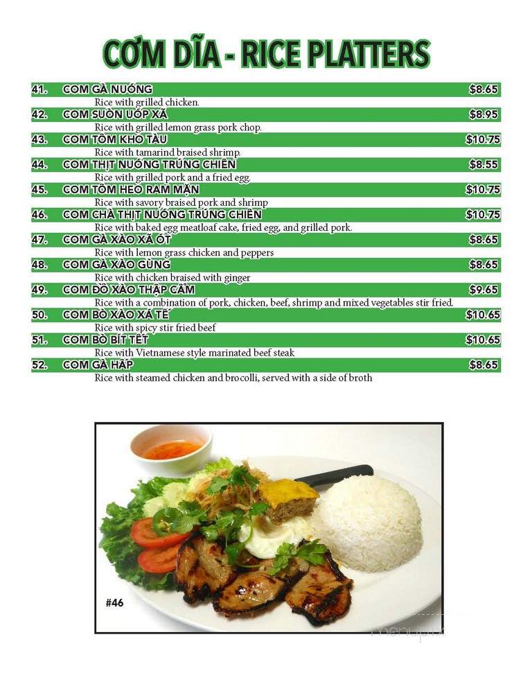 Pho Quynh - Sioux Falls, SD menu_pic