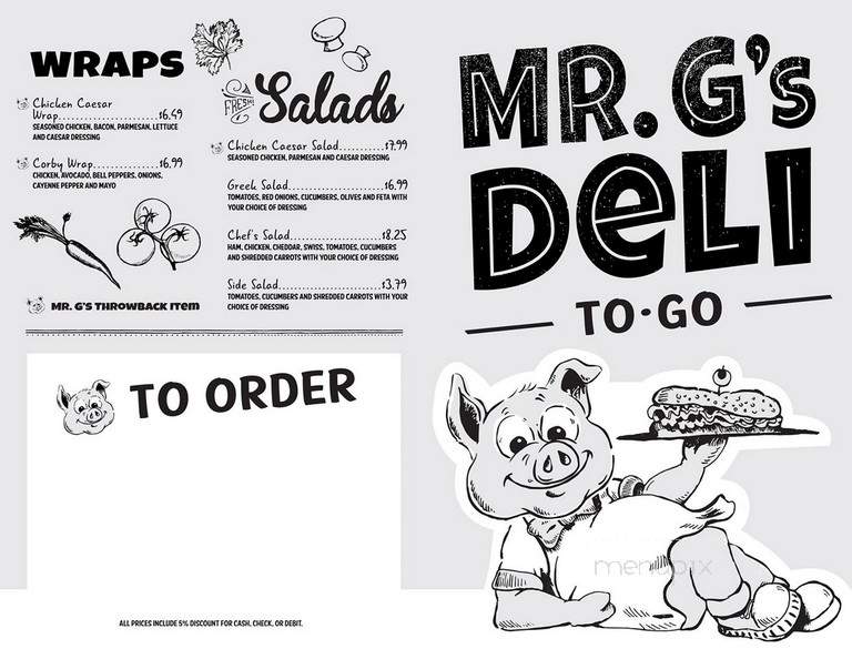 Mr. G's - Dallas, TX menu_pic