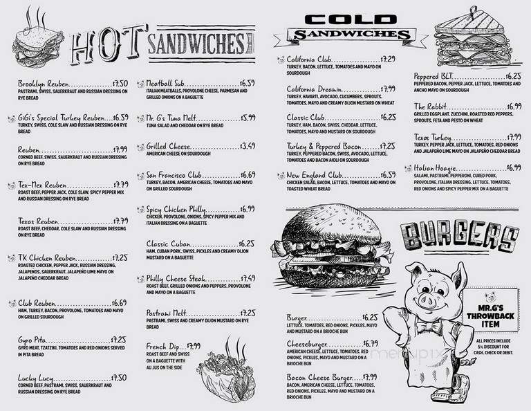 Mr. G's - Dallas, TX menu_pic