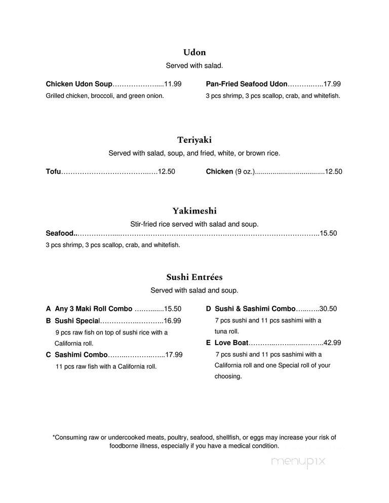 Shogun Japanese Steakhouse, Habachi Sushi - Farmville, VA menu_pic