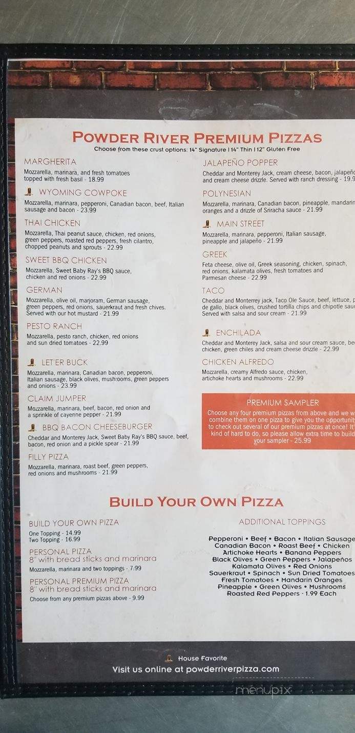 Powder River Pizza and Pub - Sheridan, WY menu_pic