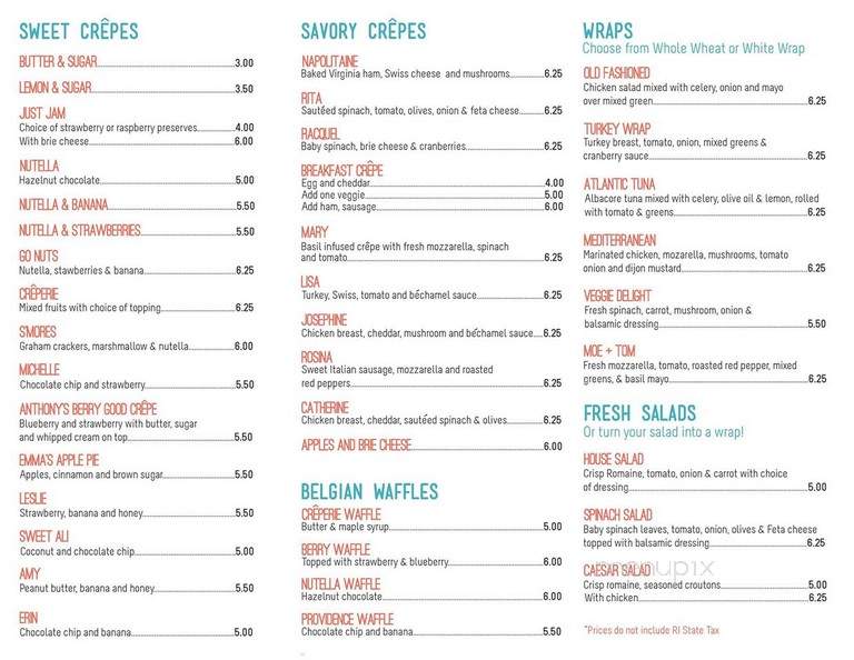 La Creperie - Providence, RI menu_pic
