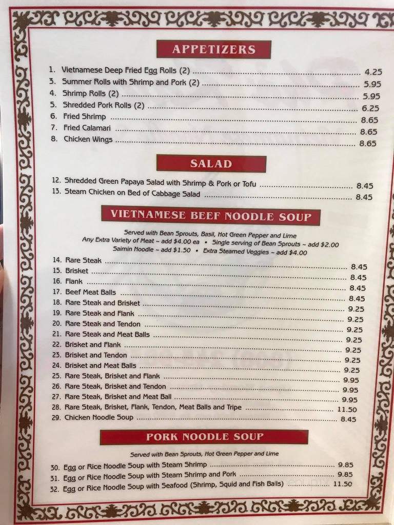 Pho Kauai - Lihue, HI menu_pic