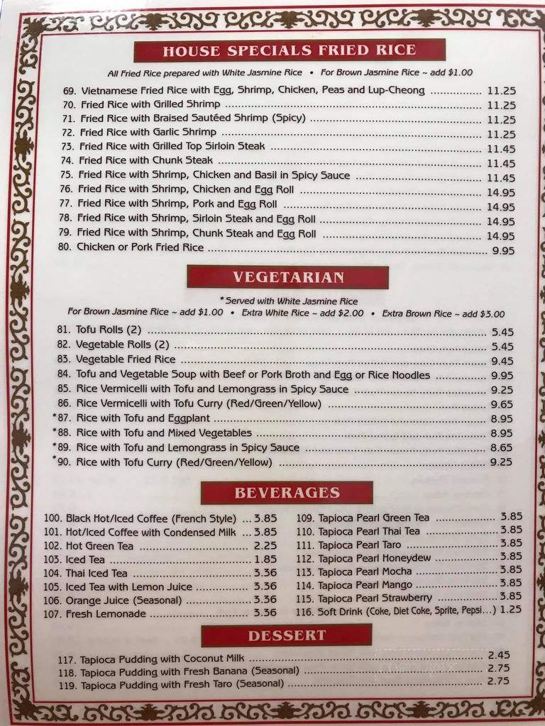 Pho Kauai - Lihue, HI menu_pic