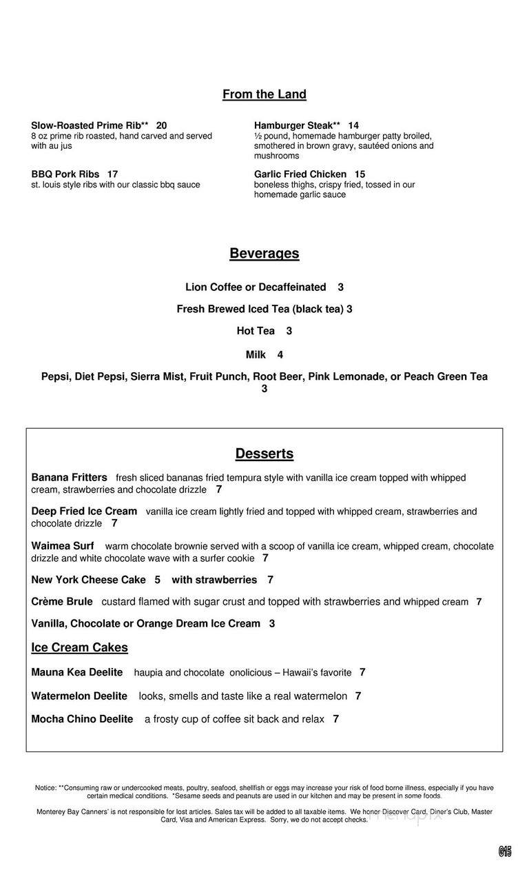 Monterey Bay Canners Fresh - Aiea, HI menu_pic