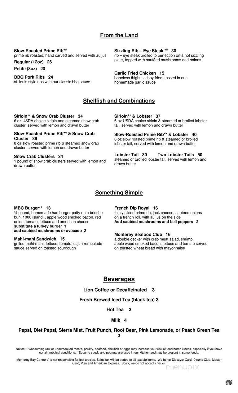 Monterey Bay Canners Fresh - Aiea, HI menu_pic