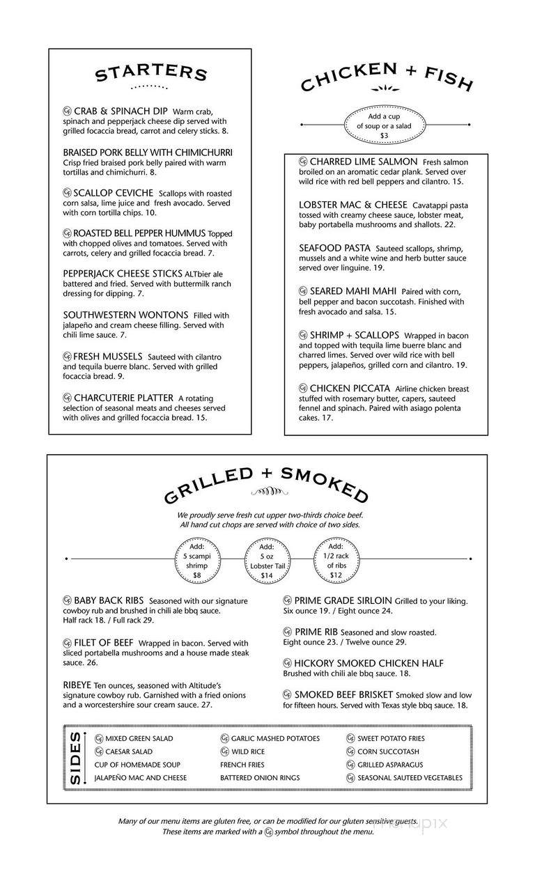 Altitude Chophouse & Brewery - Laramie, WY menu_pic