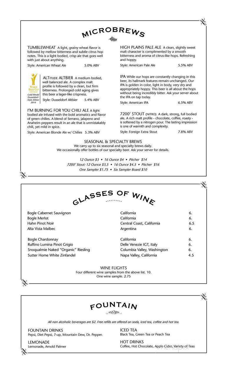 Altitude Chophouse & Brewery - Laramie, WY menu_pic