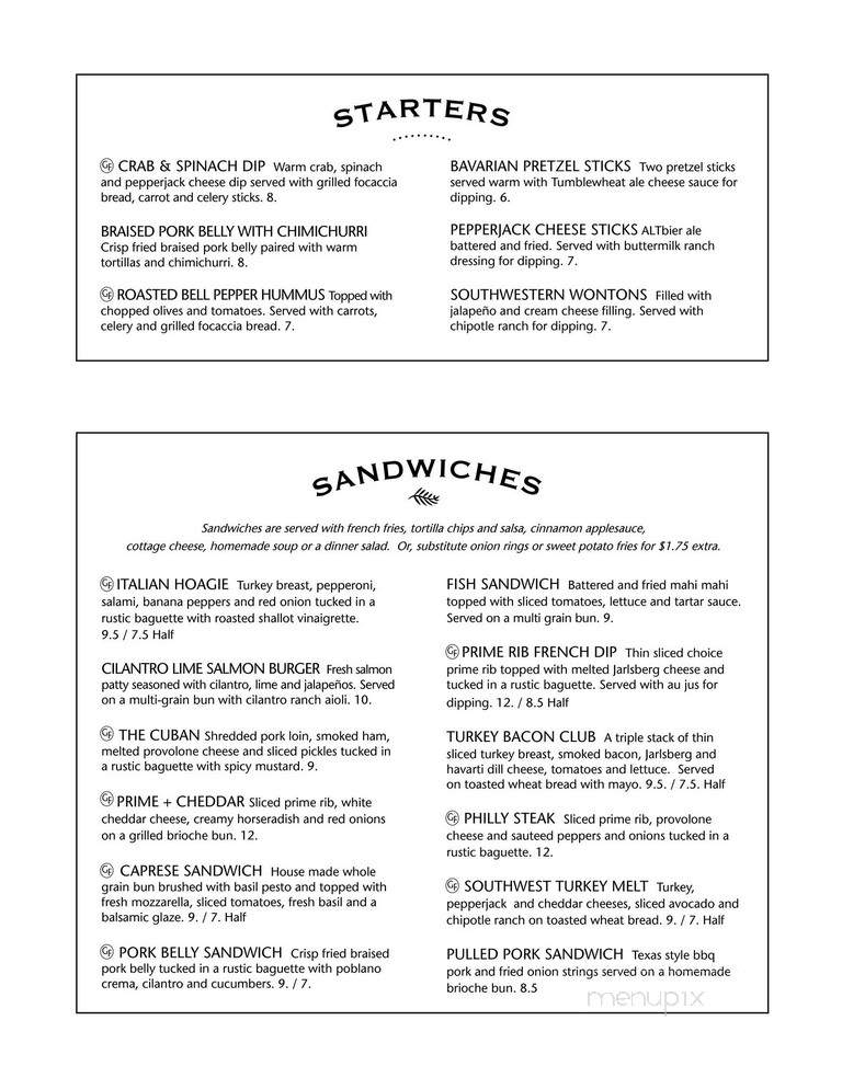 Altitude Chophouse & Brewery - Laramie, WY menu_pic