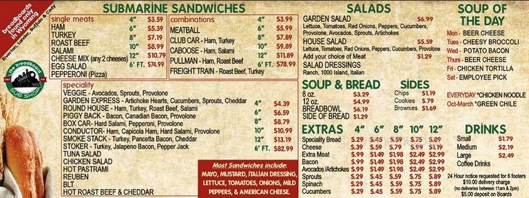 Breadboard - Cody, WY menu_pic