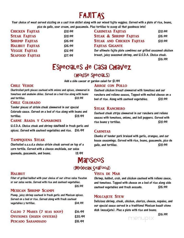 Casa Chavez Mexican Restaurant - Rock Springs, WY menu_pic