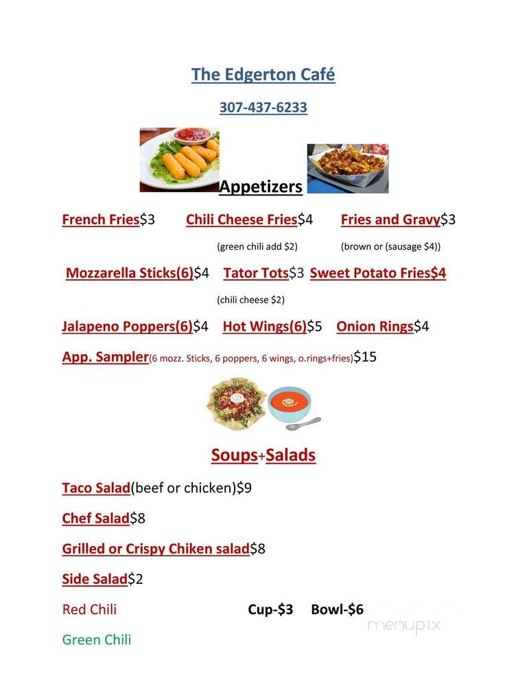 Edgerton Cafe - Edgerton, WY menu_pic