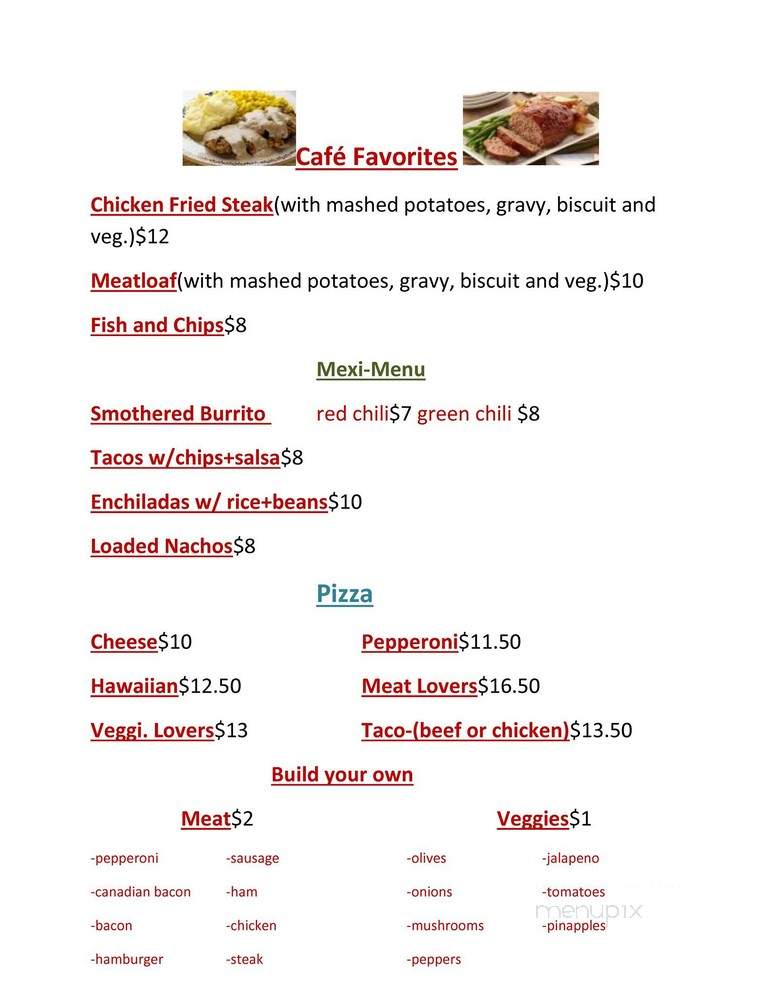 Edgerton Cafe - Edgerton, WY menu_pic