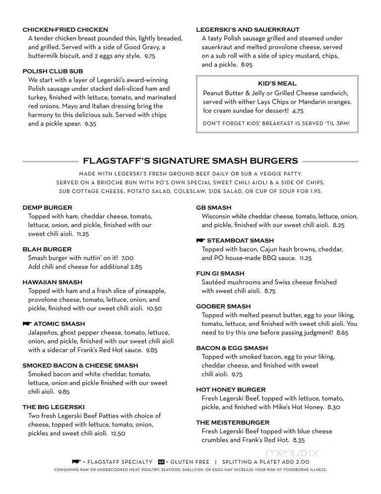 P O News & Flightstaff Cafe - Sheridan, WY menu_pic