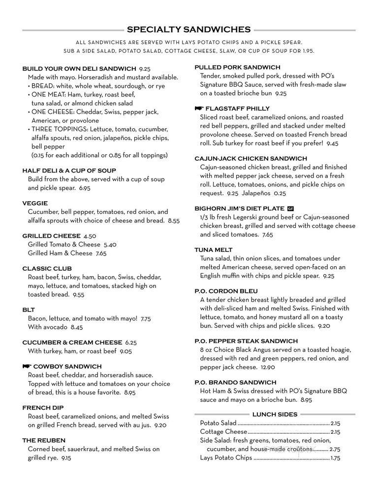 P O News & Flightstaff Cafe - Sheridan, WY menu_pic