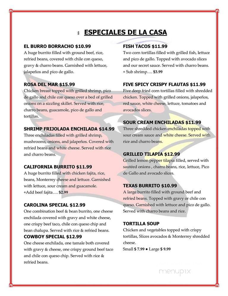 Las Rosas Mexican Restaurant - Houston, TX menu_pic