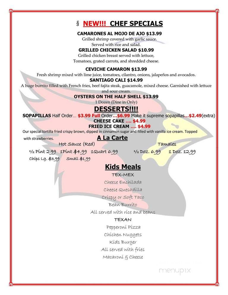 Las Rosas Mexican Restaurant - Houston, TX menu_pic