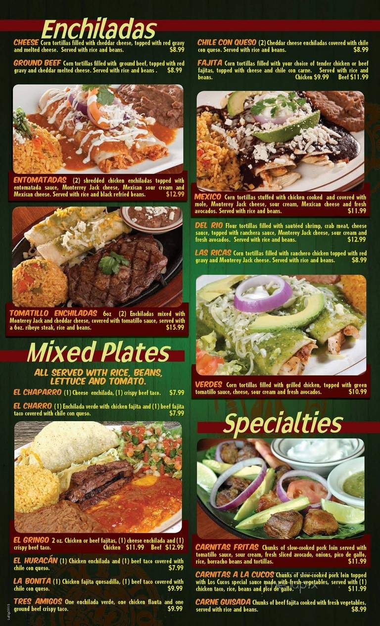 Los Cucos Mexican Cafe Xvii - Houston, TX menu_pic